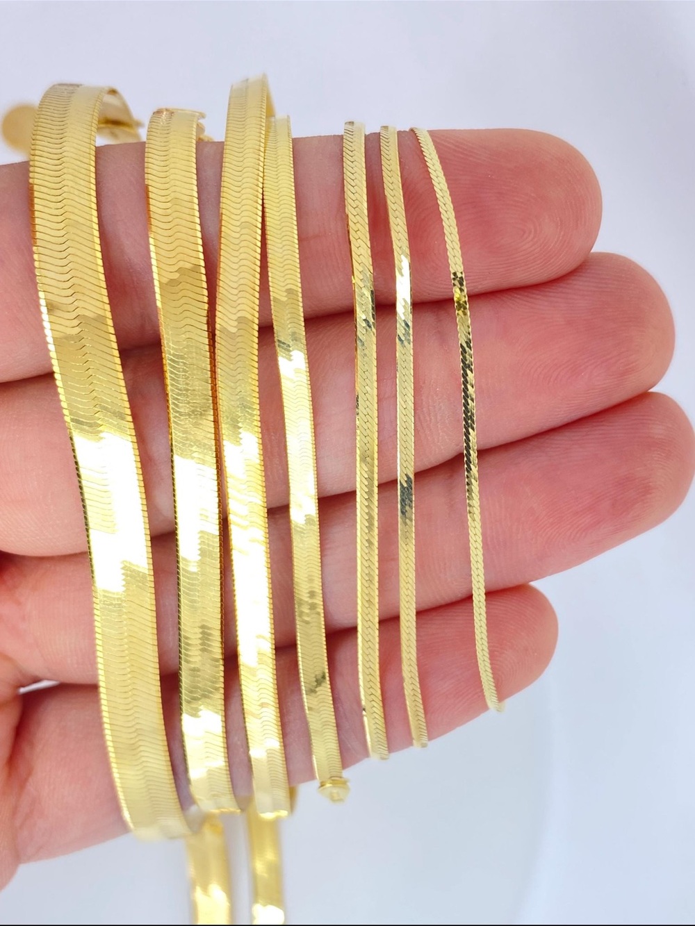10K Gold Herringbone Bracelet 6.5”